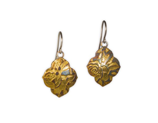 Quatrefoil Rose Vine Earrings