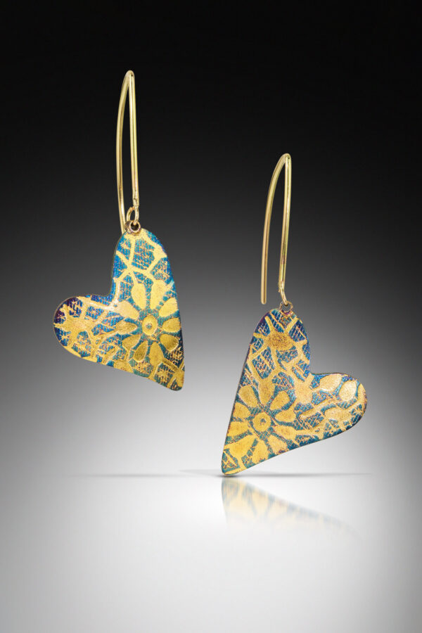 Heart Dangle Earrings - Image 3