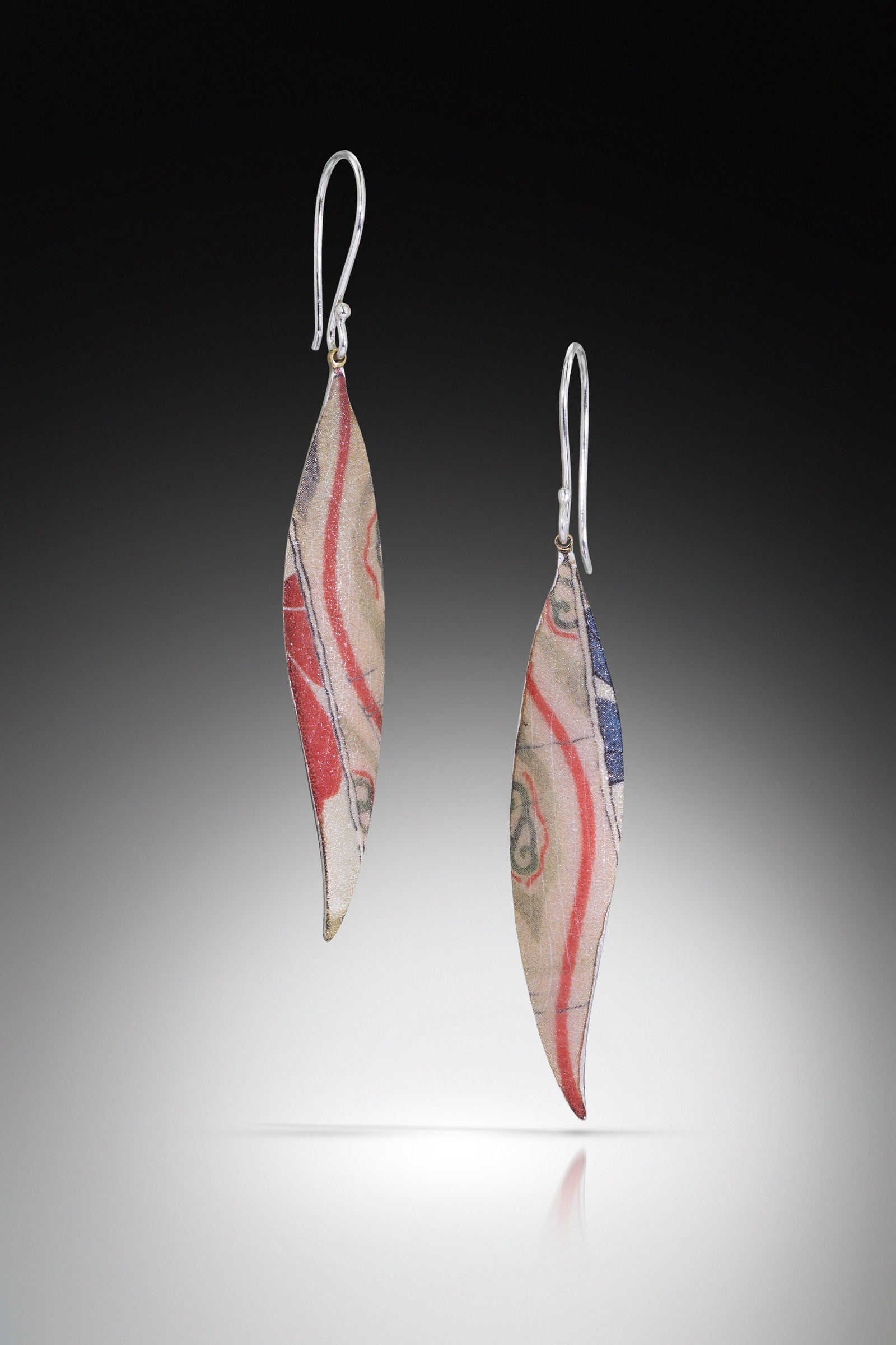 Kimono Willow Leaf Dangle Earrings - Image 2