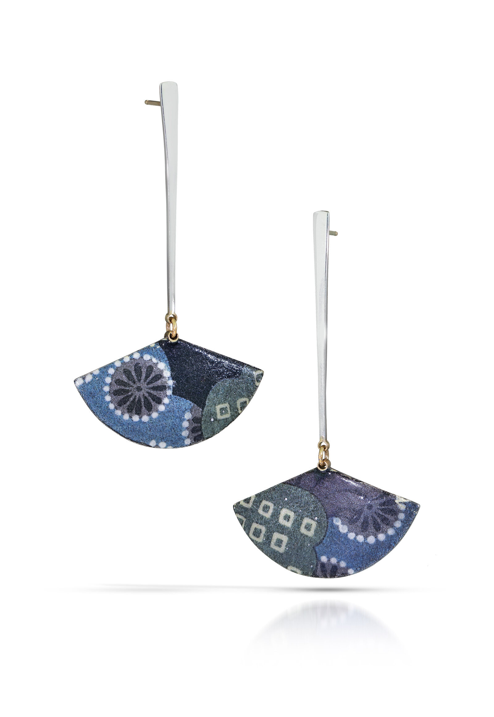 Kimono Fan Tapered Drop Earrings
