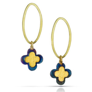 Open Oval Drops wtih Quatefoil Dangles