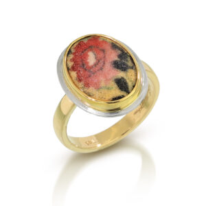 Kimono Enamel Rose Ring