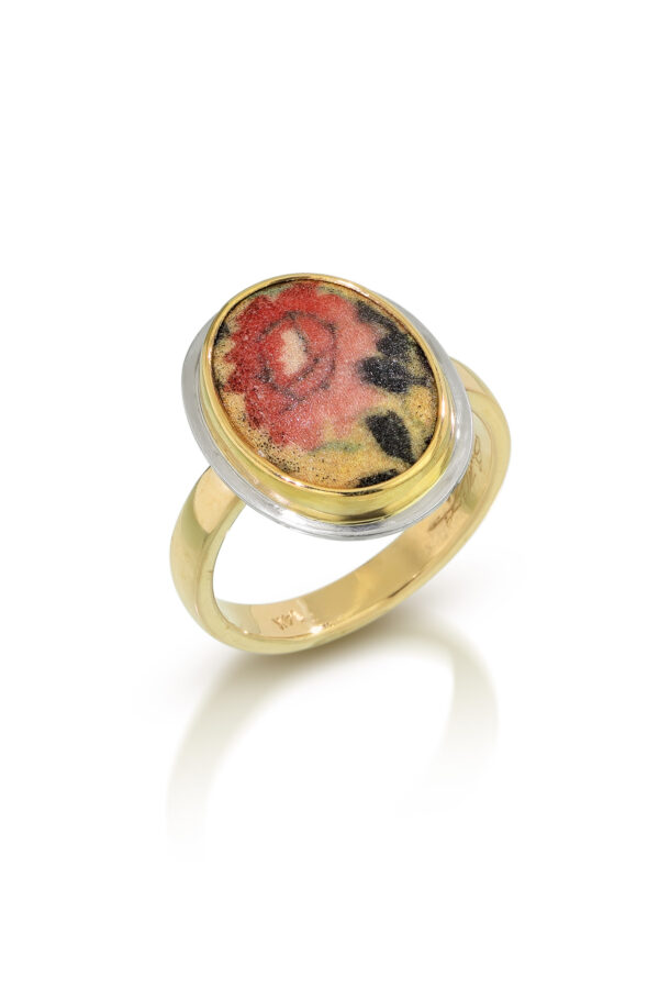 Kimono Enamel Rose Ring
