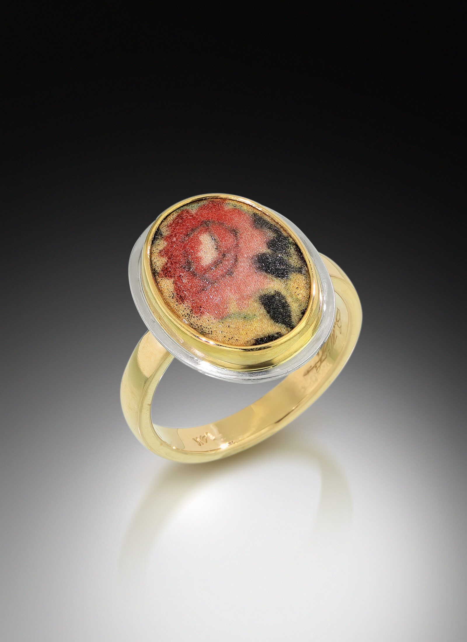 Kimono Enamel Rose Ring - Image 2