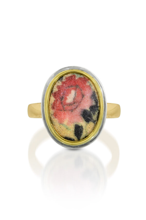 Kimono Enamel Rose Ring - Image 3