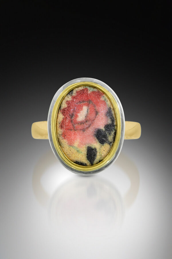 Kimono Enamel Rose Ring - Image 4