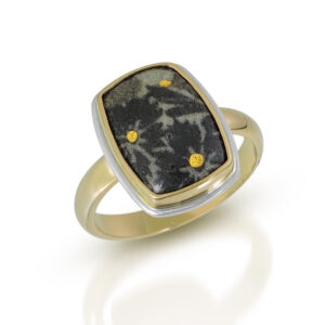 Black Aster Enamel Ring