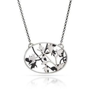 Rose Vine Oval Necklace