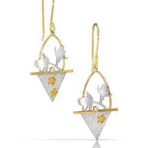 Rosebud Diamond Basket Earrings